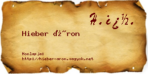 Hieber Áron névjegykártya